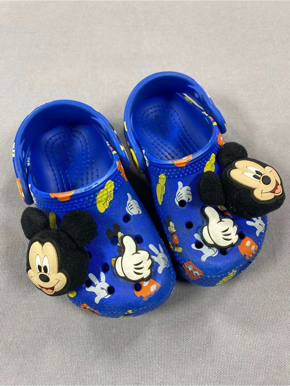 Disney Blue Mickey Mouse Kids Clogs with Character Charms